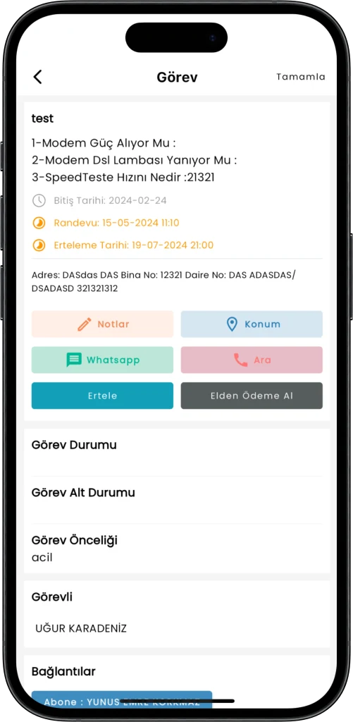 Wiradius Mobil Saha Uygulaması